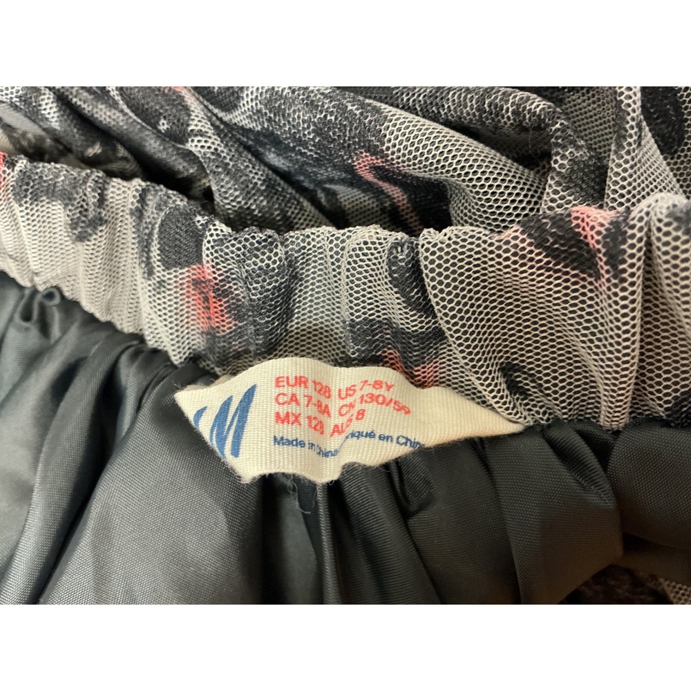 Easter Bunny Rabbit Tulle Skirt Kids Girls 7-8Y Gray Excellent Mesh Tutu Bow - Picture 5 of 6